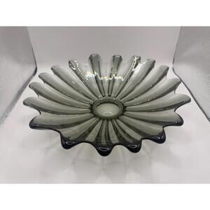 Federal Glass "Celestial" Smoke Grey Glass Bowl – 11.5" – Circa 1965